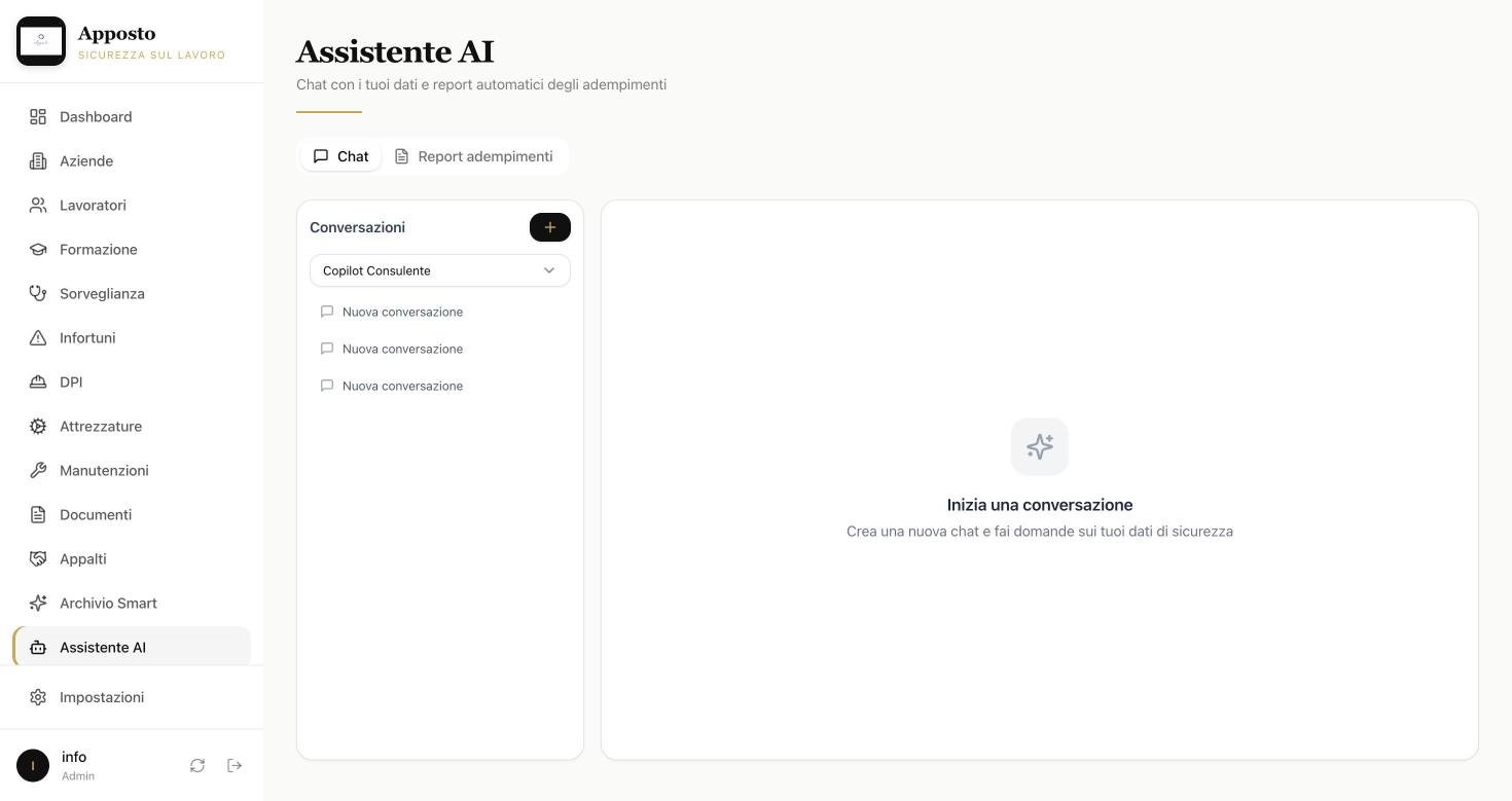 Schermata dell'Assistente AI